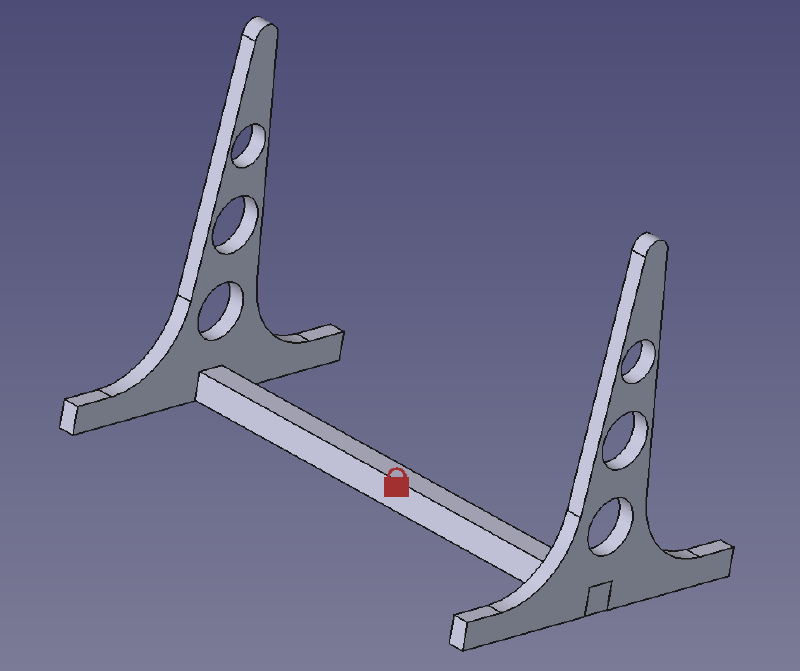 Screenshot of a frame to rest a model aircraft on to check the balance